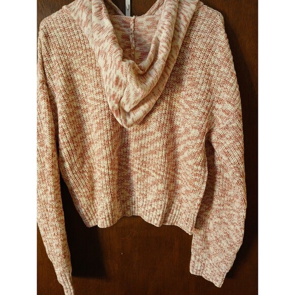 SO Goods For Life WOMENS Med  Long Sleeve Hoodie Cropped Pink/White Marle NWT - Picture 11 of 16